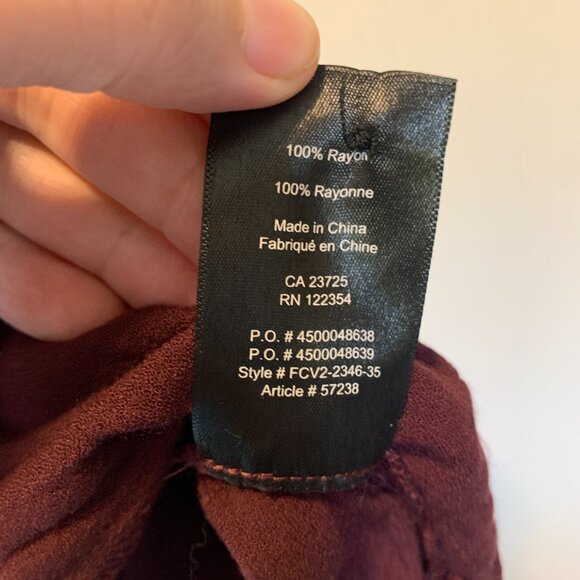 Aritzia Sunday Best Burgundy Boho Top - Picture 6 of 7